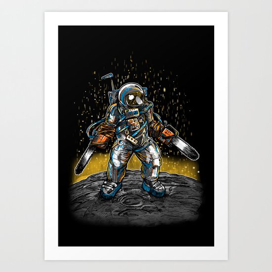Texas Chainsaw Astronaut Art Print