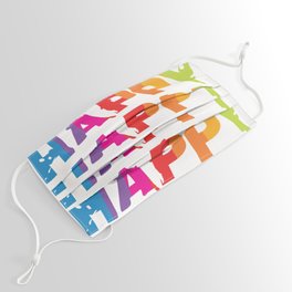 HAPPY  Stripes Face Mask