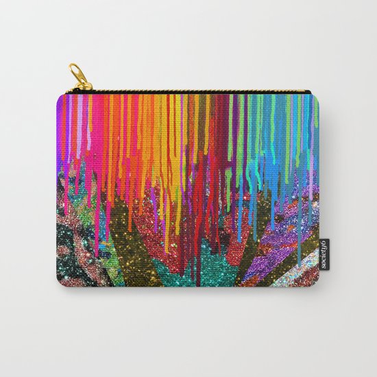 Peacock Mermaid SUNSET Abstract Geometric Carry-All Pouch
