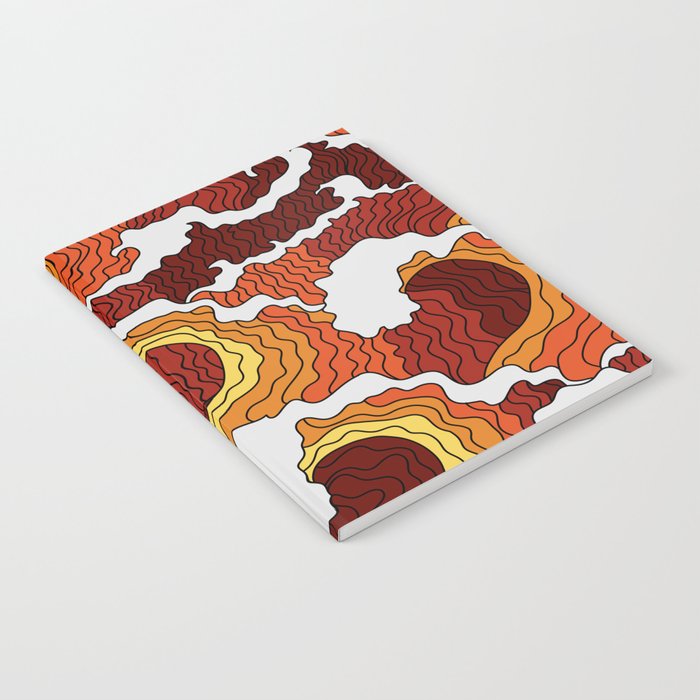 Japanese Flame Waves Abstract Notebook