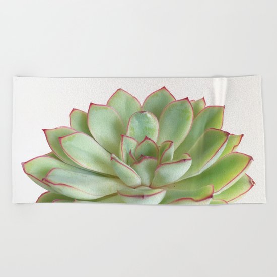 Green Succulent Beach Towel