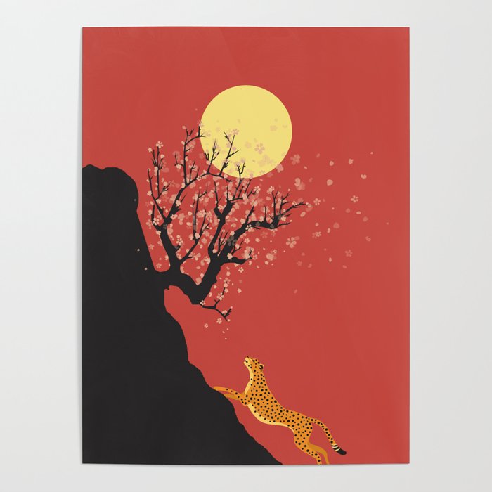 Sakura and Cheetah Poster