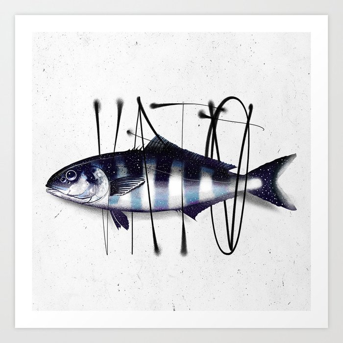 Tag on Fish V Art Print