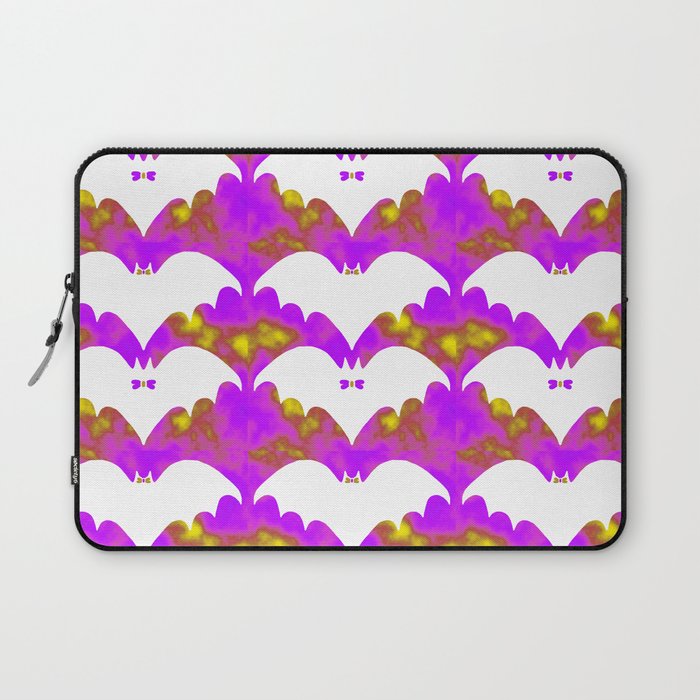 White Bats And Bows Pink Yellow Laptop Sleeve