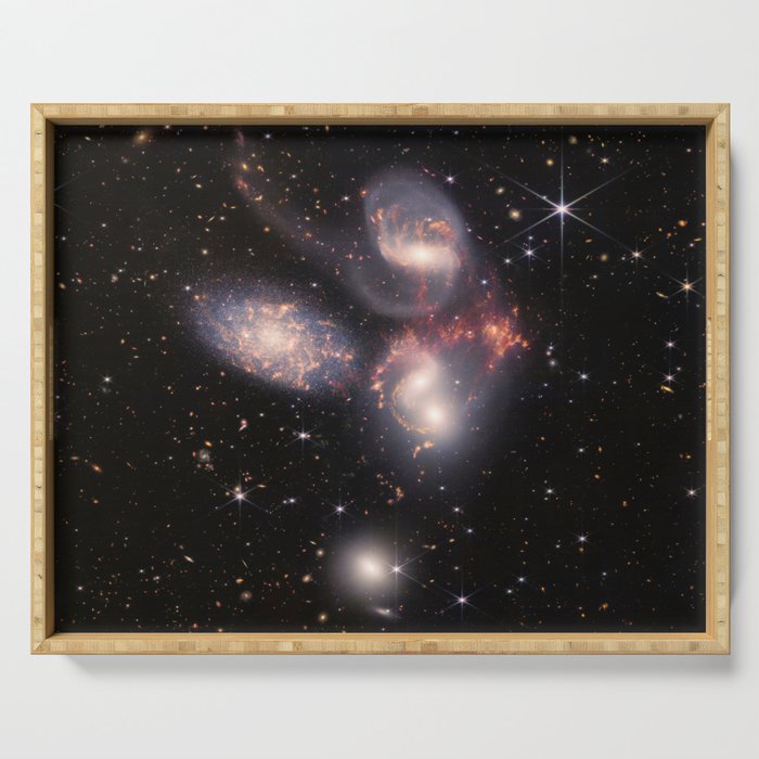 Stephan's Quintet (NIRCam and MIRI Composite Image) Serving Tray