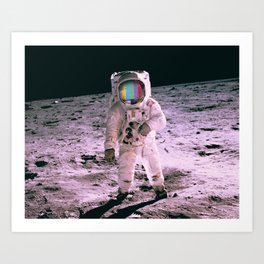  Color tv Astronaut Art Print