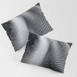 Wind blown desert sand dunes at twilight black and white portrait photograph - photographs - photography for home, office, and wall decor Pillow Sham