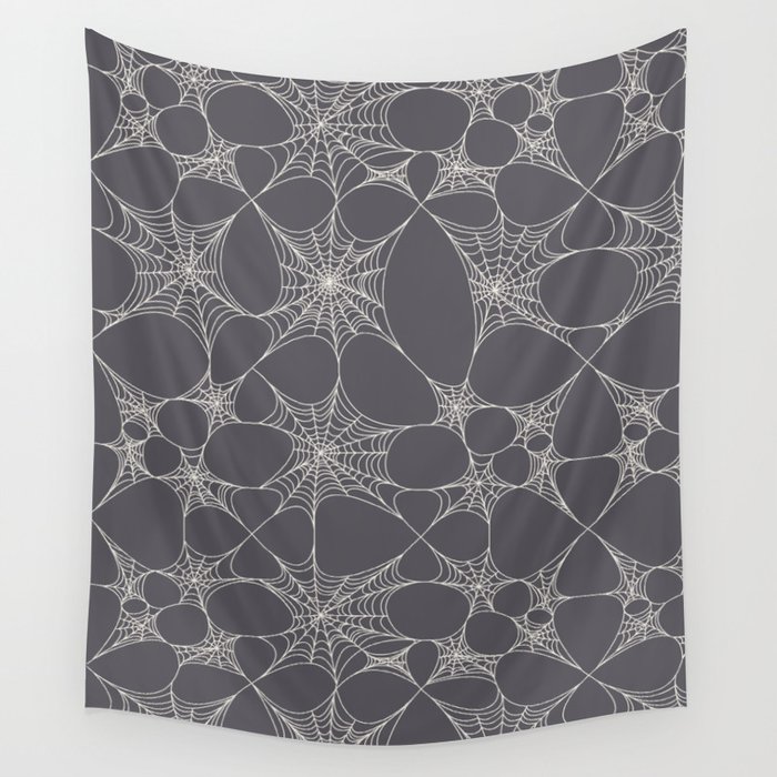 Spiderweb Pattern in Black Wall Tapestry