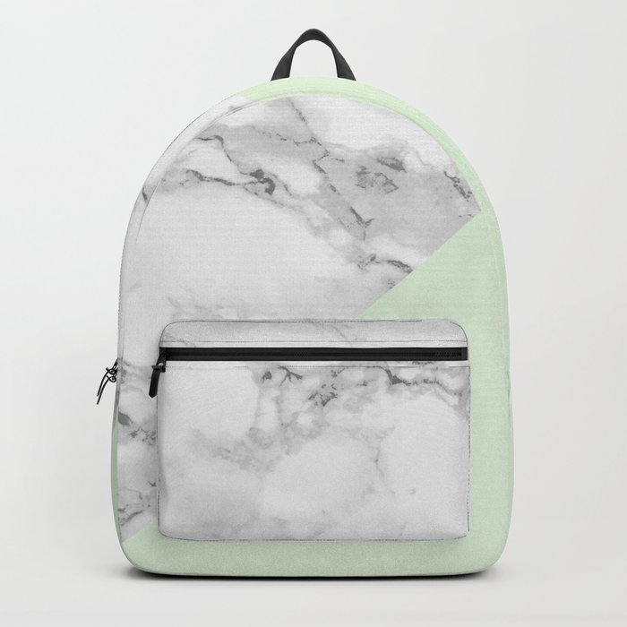 Marble + Pastel Green Backpack