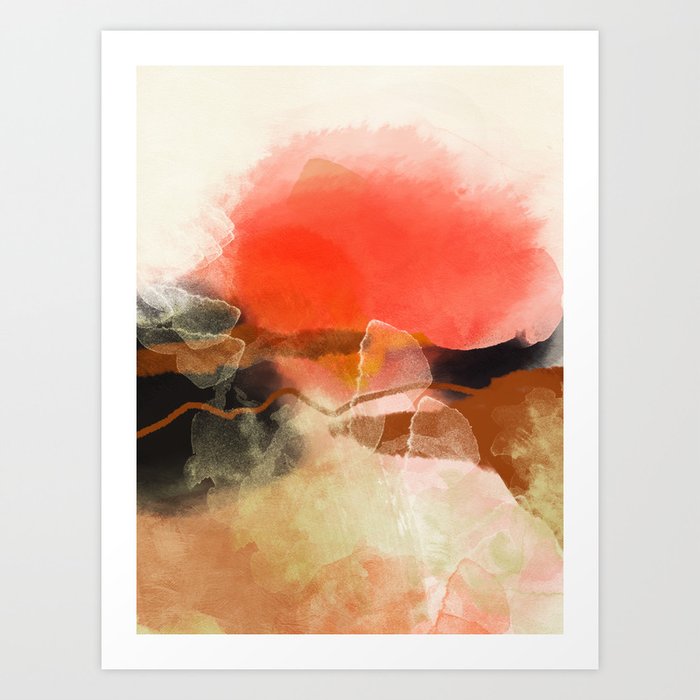 peachy sun Art Print