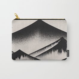 Blank and White Mountains Carry-All Pouch | Landscape, Ink, Painting, Digital, Design, Nature, Mountains 
