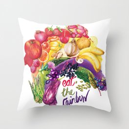 Eat The Rainbow Throw Pillow