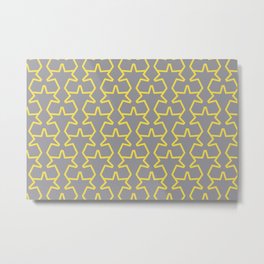 Tessellation Pattern 15 Abstract Stars V2 Pantone 2021 Color Of The Year Illuminating Ultimate Gray Metal Print
