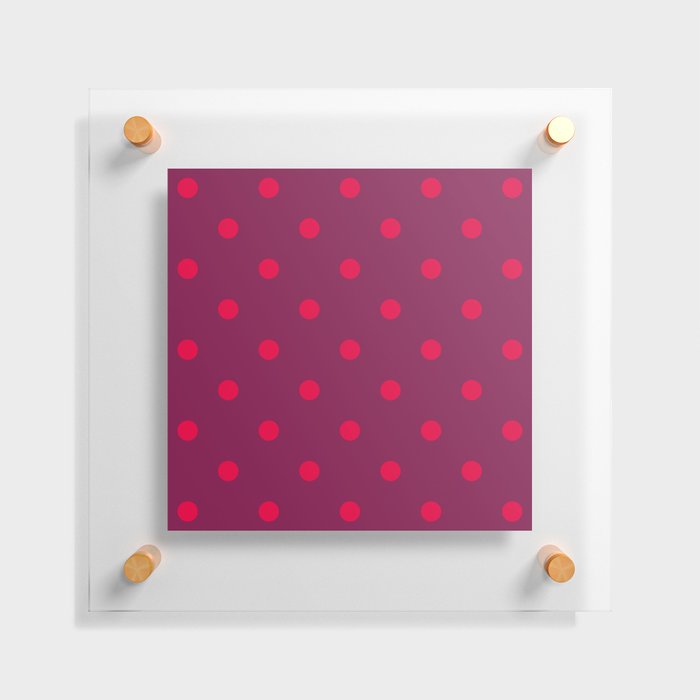 Retro polka dots burgundy red Valentine's Floating Acrylic Print