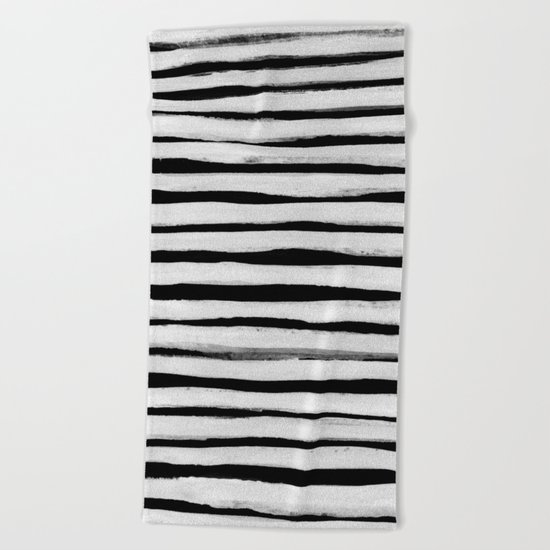 Black and White Stripes II Beach Towel