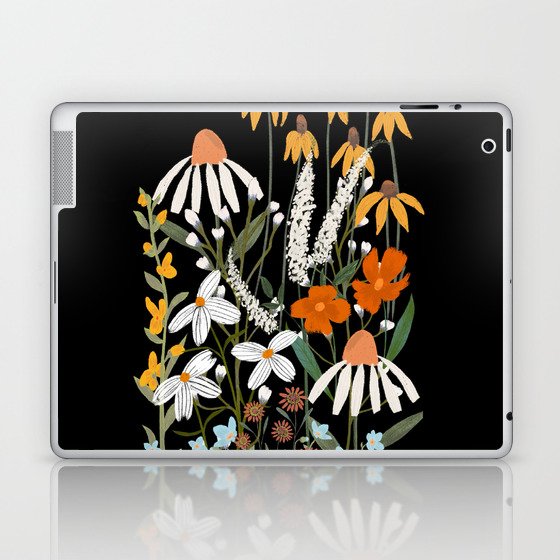 Midnight Summer Cottage Flower Laptop & iPad Skin
