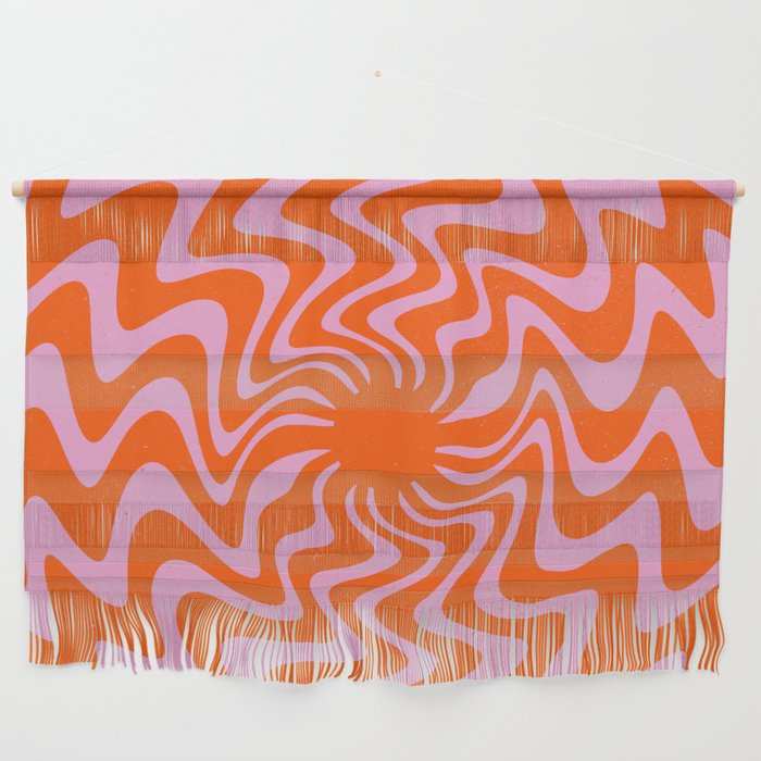 70s Retro Pink Orange Abstract Wall Hanging