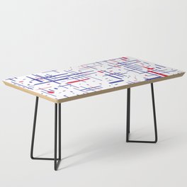 Mid-Century Modern Kinetikos Pattern in Red White and Blue Coffee Table