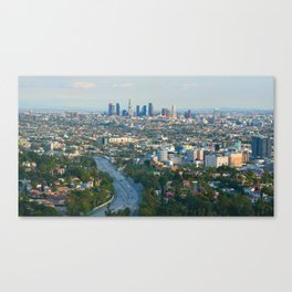 Los Angeles Skyline and Los Angeles Basin Panorama Canvas Print