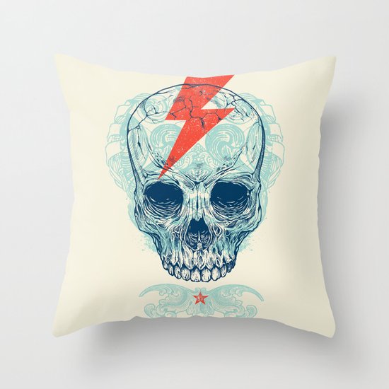 Skull Bolt Throw Pillow