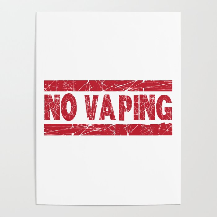 No Vaping Red Ink Stamp Poster