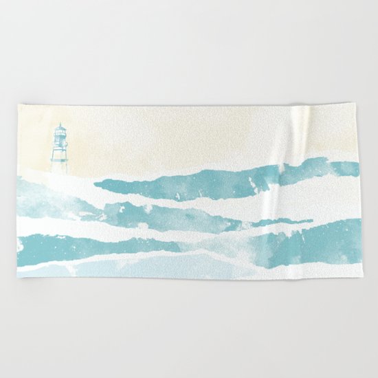 Sea waves Beach Towel