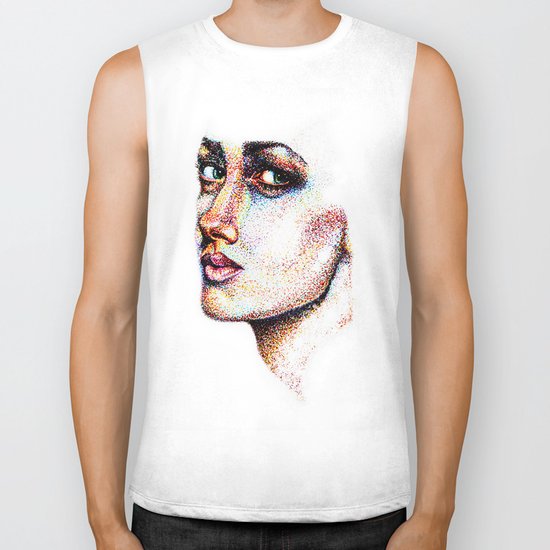 Portrait Pointed Out Biker Tank