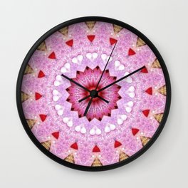 Star Flower Mandala Pink Brown Wall Clock