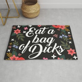 Eat A Bag Of Dicks, Funny Saying Rug | Insults, Flowers, Graphicdesign, Profanity, Quote, Eatadick, Girly, Floral, Joke, Gift Ideas 