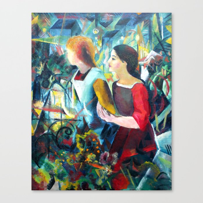 August Macke "Two Girls" Canvas Print