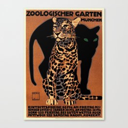 Vintage Munich Zoo Leopard 1912 Advertisement Canvas Print