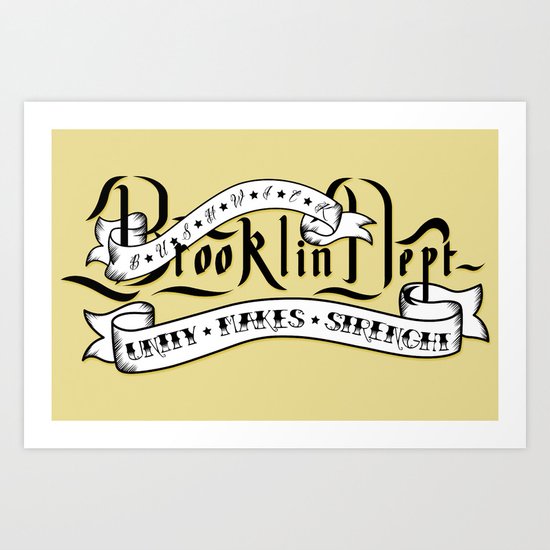 Brooklyn Tribute - White version - Art Print