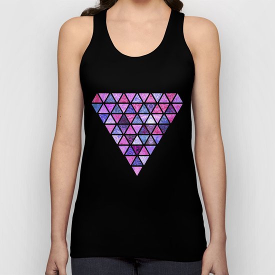 Berry Purples - Triangle Patchwork Pattern Unisex Tank Top