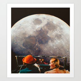 Road trip to the moon Art Print