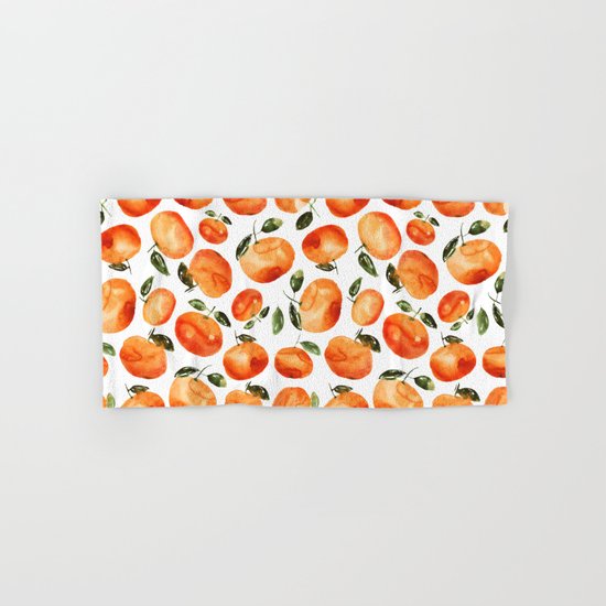 Watercolor tangerines Hand & Bath Towel