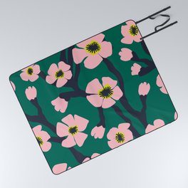 Pink Blooms Everywhere No 01 (square) Picnic Blanket
