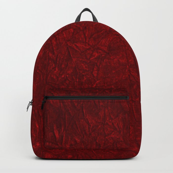 Red Crushed Velvet Backpack