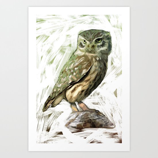 Olive Owl Art Print