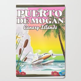 Puerto de Mogán Canary Islands travel poster Cutting Board