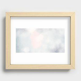 Rose white grey watercolor background Recessed Framed Print