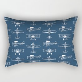 Biplanes // Navy Rectangular Pillow
