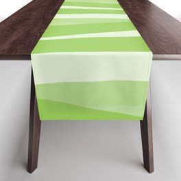 Pop Swirl Wavy Minimalist Abstract Pattern in Light Lime Green Table Runner