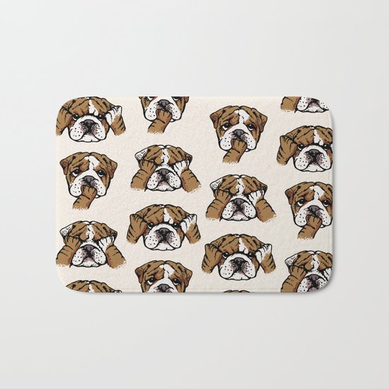 No Evil English Bulldog Bath Mat