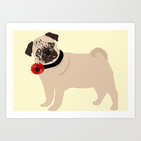 Pug Dog art Art Print