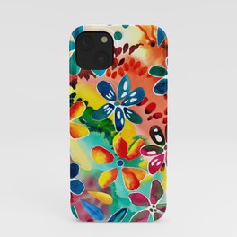 Watercolor floral collage iPhone Case