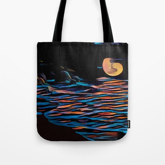 Moon over Beach Tote Bag