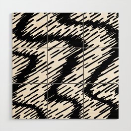 Black and White swirls pattern, Line abstract splatter Digital Illustration Background Wood Wall Art