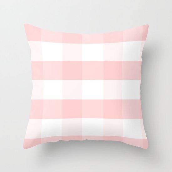 Pink buffalo plaid Throw Pillow