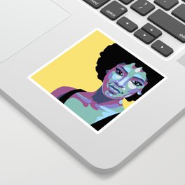Flat bold portrait of a woman Sticker