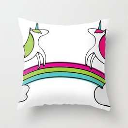 Unicorns & Rainbows, Oh My! Throw Pillow